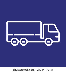 New truck vector logo design in navy blue background 