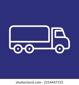 New truck vector logo design in navy blue background 