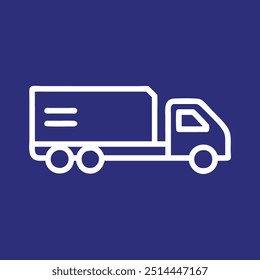 Neues LKW-Vektorlogo-Design auf marineblauem Hintergrund 