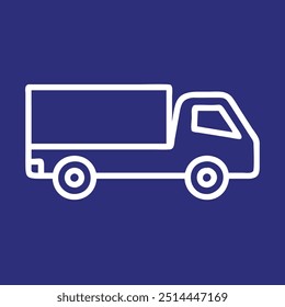New truck vector logo design in navy blue background 
