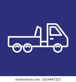 Nuevo diseño del logotipo del Vector del camión en fondo azul marino 
