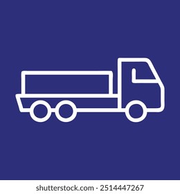 New truck vector logo design in navy blue background 
