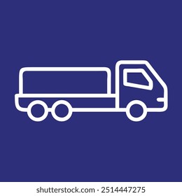 Nuevo diseño del logotipo del Vector del camión en fondo azul marino 