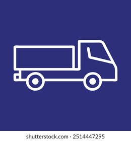 New truck vector logo design in navy blue background 