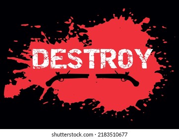 New Typography Destroy Tshirt Design, Stylish Tshirt Design, Fashionable Tshirt,