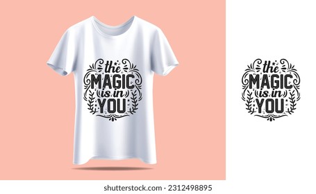 New Typography quotes t-shirt print vector with a white mockup 