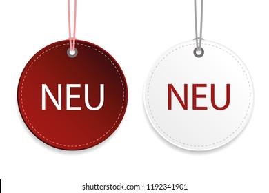 new typography red and white label on a white background vector illustration EPS10