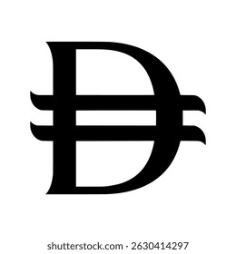 Ícone do novo logotipo do Dirham dos Emirados Árabes Unidos. Símbolo ou sinal monetário dos Emirados Árabes Unidos. Ilustração vetorial