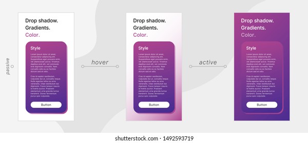 New UI Design Trends - Vibrant Gradients and Colored Drop Shadows EPS 10 template