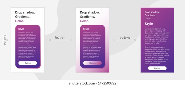 New UI Design Trends - Vibrant Gradients and Colored Drop Shadows EPS 10 template