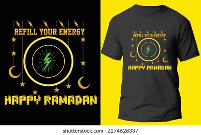 new unique custom Ramadan Kareem happy Ramadan t-shirt design template by illustration and vector 