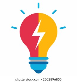 new, unique, Premium Vector | Light bulb line colourful vector illustration Electric lamp icon,