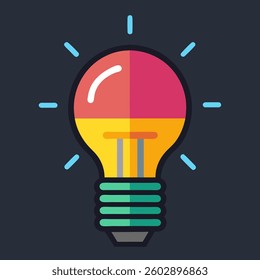 new, unique, Premium Vector | Light bulb line colourful vector illustration Electric lamp icon,