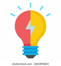 new, unique, Premium Vector | Light bulb line colourful vector illustration Electric lamp icon,