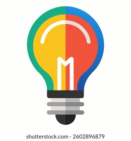 new, unique, Premium Vector | Light bulb line colourful vector illustration Electric lamp icon,