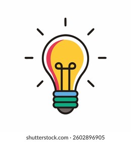 new, unique, Premium Vector | Light bulb line colourful vector illustration Electric lamp icon,