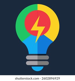 new, unique, Premium Vector | Light bulb line colourful vector illustration Electric lamp icon,