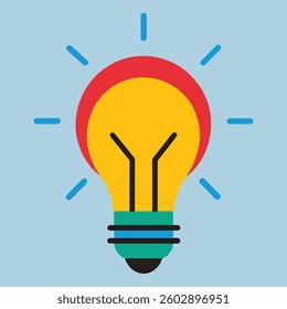 new, unique, Premium Vector | Light bulb line colourful vector illustration Electric lamp icon,