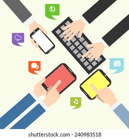 New Update Applications and Devices. Vector illustration EPS10.