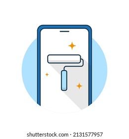 new update available mobile app concept illustration flat design vector eps10. modern graphic element for landing page, empty state ui, infographic, icon