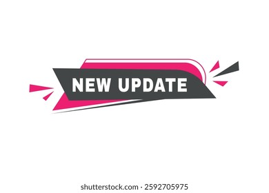 New update banner, vector icon label web element. Modern template for announcement.