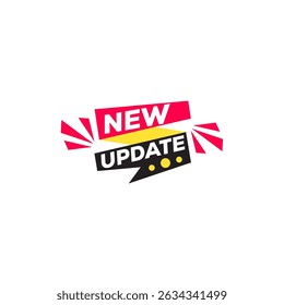 New Update banner,text Flat design. illustration on white background
