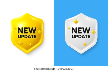 Nuevo Actualizar. Proteja el Anuncio de iconos 3d con el cuadro de texto. Signo de oferta especial. Símbolo de información importante disponible. Nuevo Actualizar chat proteger mensaje. Proteja el Anuncio de burbujas de voz. Vector