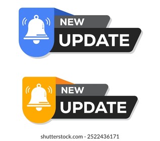 Ícone Nova etiqueta de atualização com notificação.