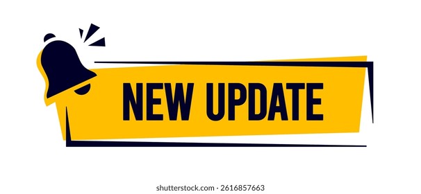New Update Label With Ringing Bell Icon