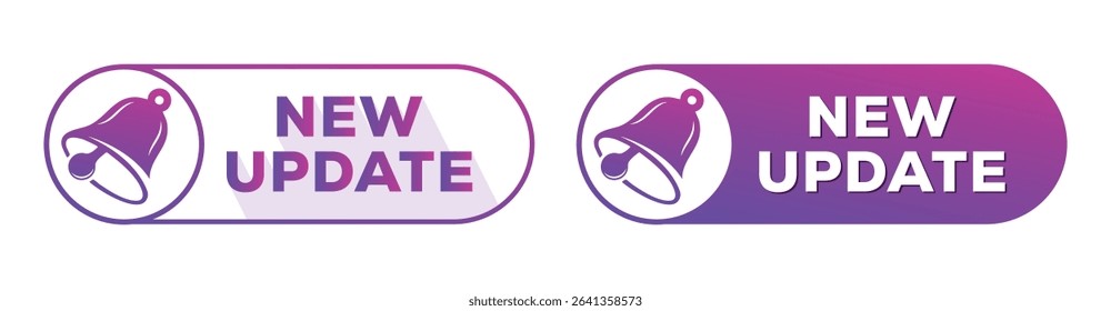 New Update Notification Bell Icon Buttons