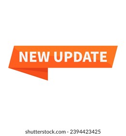 New Update In Orange Rectangle Ribbon Parallelogram Shape For Upgrade Information Business Social Media Marketing
