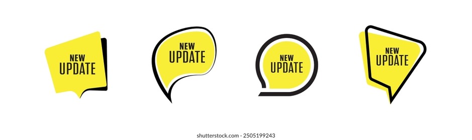 Neues Update-Zeichen auf weißem Hintergrund
