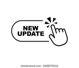 New update sign on white background