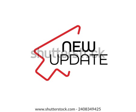 New update sign on white background