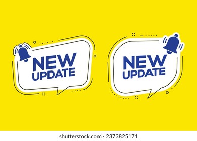 New update speech bubble with bell icon and outline stroke