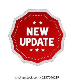 Nueva etiqueta de actualización. Nueva plantilla de banner de actualización. Nuevo cartel de actualización de ilustración de vector.