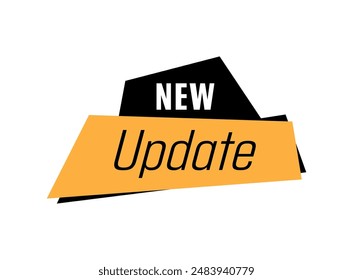 new update text warning and information sign