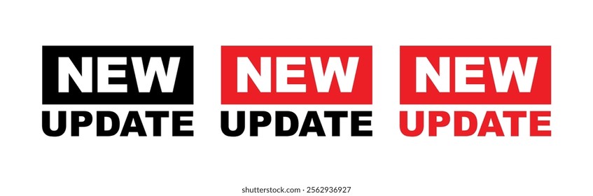 new update text warning and information sign