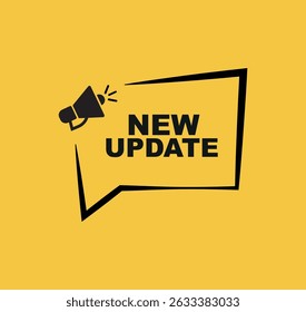 aviso de texto de nova atualização e sinal de informações