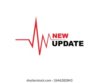 new update text warning and information sign