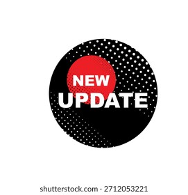 aviso de texto de nova atualização e sinal de informações