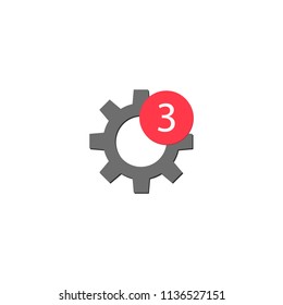 new update upgrade gear vector icon with red number download assistant