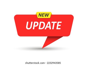 New Update. Vector banner, pointer, sticker, label or speech bubble. Template for websites, applications and creative ideas. Vector design
