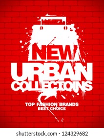 New urban collections design template with shopping bag.