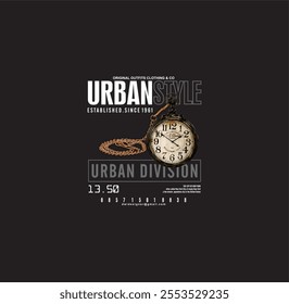 New Urban Style Watch Retro Vintage Tshirt Design