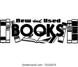 New And Used Books - Retro Ad Art Banner