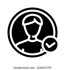 New User Registration Glyph Icon Vector. New User Registration Sign. Isolated Symbol Illustration