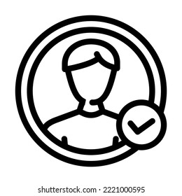 New User Registration Line Icon Vector. New User Registration Sign. Isolated Contour Symbol Black Illustration