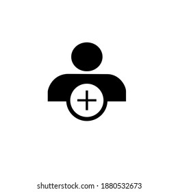 Nuevo usuario. Icono simple en blanco y negro. Ilustración plana del vector