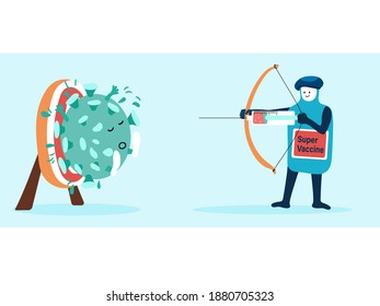 New vaccine defeated the virus. Shoots the virus from a syringe with a new vaccine.
